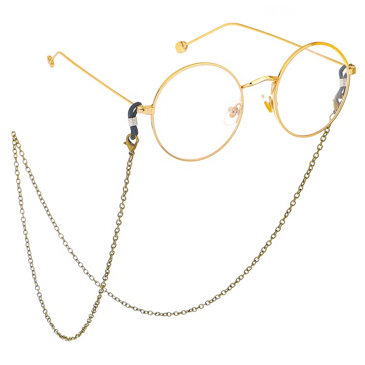 Borla Antideslizante Metal Gafas dise/ño de Cadena Cuerda Correa de Gafas Gafas Sol Holder Dorado