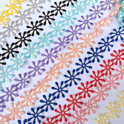 Manufacturer Supply Milk Silk Polyester Width 3.5cm Embroidered Lace For DIY Handmade