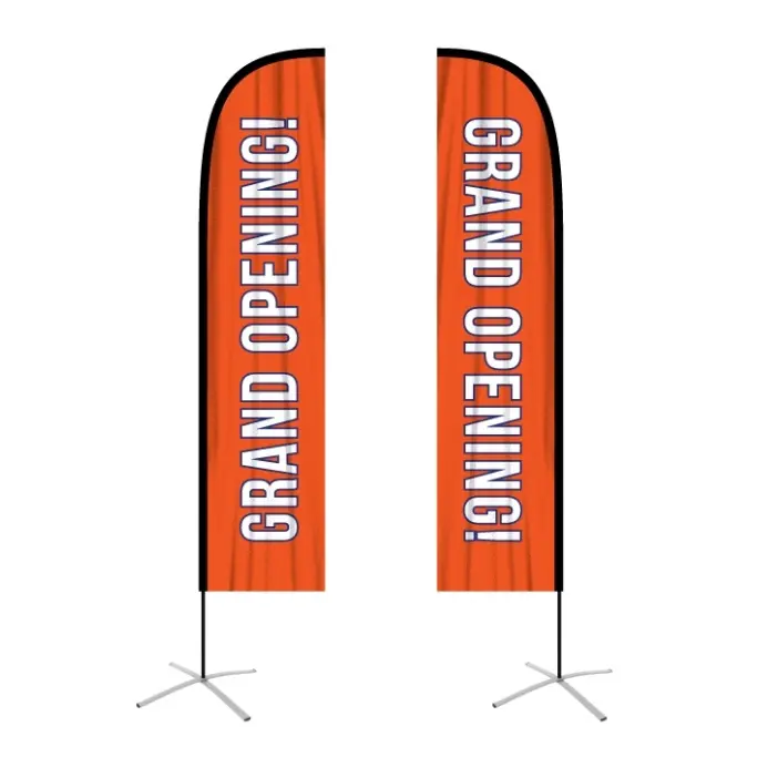 Ford - Style 2 Single-Sided, Poles and Cross Base Included 13.5ft Feather Banner 