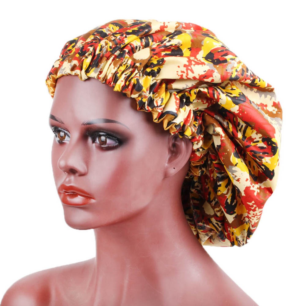 Африканский принт Kente анкарская шляпа для волос хлопковая атласная Стильная шляпа для сна премиум-класса эластичная лента