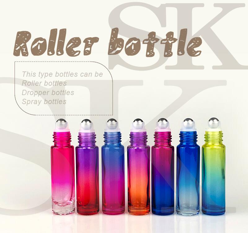 10ml Glass Roll On With Gemstone Essential Oil Roller Bottle With Bamboo Cap
