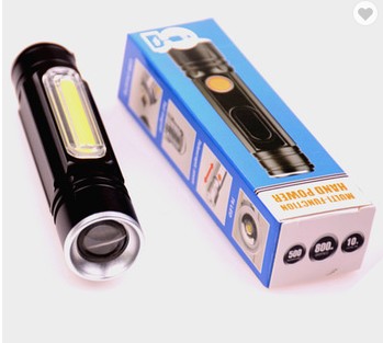 Multi-Function Magnetism Mini Torch Light,10W XML T6 USB Rechargeable COB Light Super Bright Led Zoom Flashlight with Hook