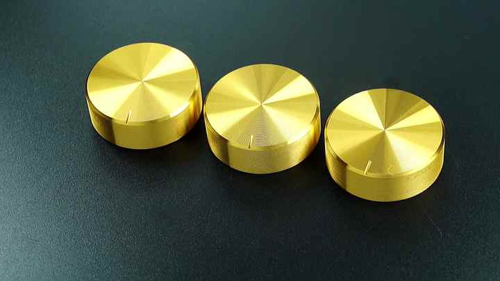 30mm Gold Anodized Aluminum Potentiometer Knob with 6mm D Shaft