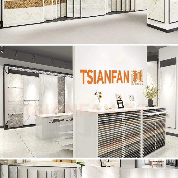 China Idea Tile Showroom For Lion Statue Mosaic Ceramic Holder Rotate Stone Marble And Stone Tile Display Rack