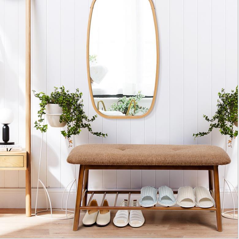 Nanzhu shoe stool, Nordic creative shoe racks storage stool cloth bamboo multi-layer shoe rack