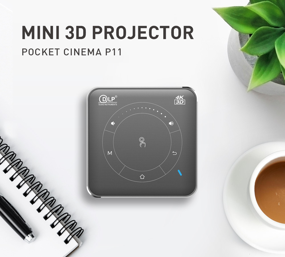 2022 Popular Portable 3D Mobile Phone DLP Projector 3D BT WIFI 4K Mini Projector for Home/Office
