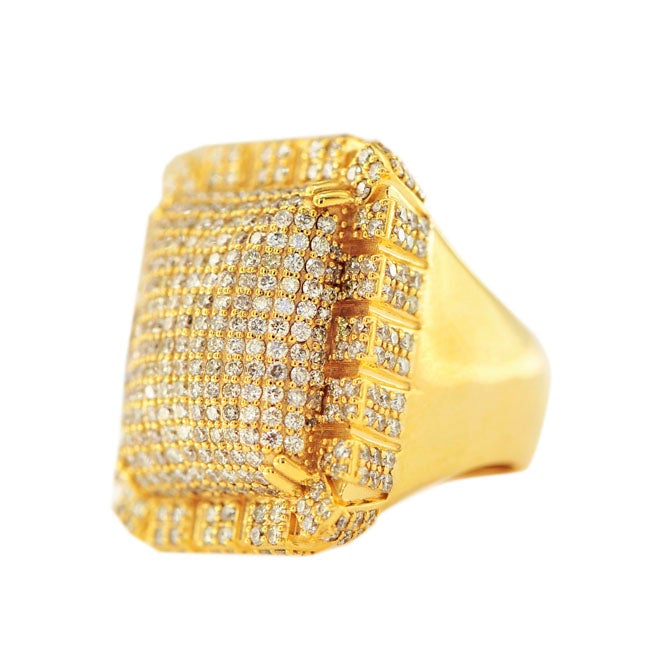 AAA Gems New Designed 10K Solid Gold Diamond Ring Custom Mens Iced Out Moissanite Ring