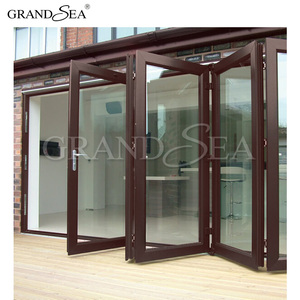 Kitchen Cabinet Aluminum Frame Glass Soundproof Accordion Door