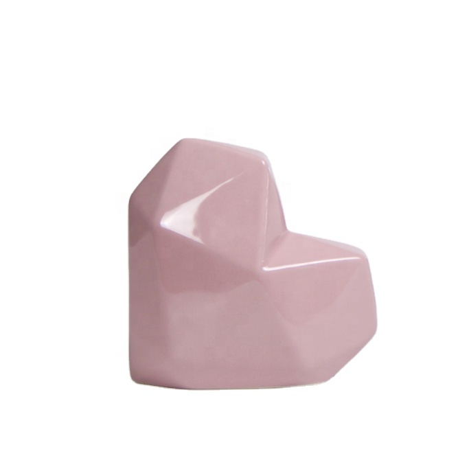 Керамическая мебель для дома, оптовая продажа, розовый домашний декор в форме сердца для гостиной и спальни