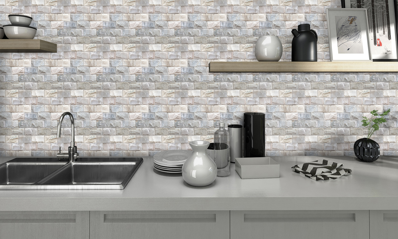Three-dimensional stone wall stickers great wall sticker 3D effect 3m wall sticker