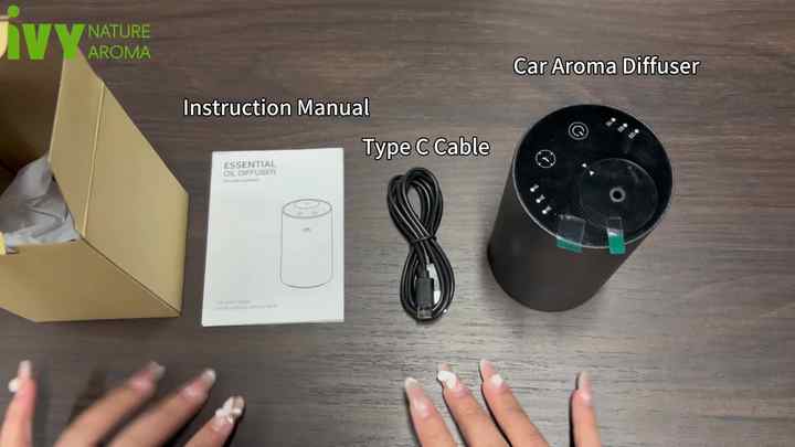 Waterless Essential Oil Diffuser With Handle - Rechargeable, Cordless, Timer, For Car & Home, Black - View #5