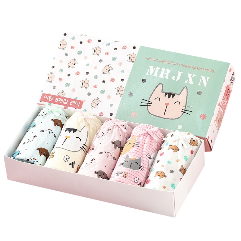 Hot selling 100% cotton underwear children underwear girl korean kids underwear for wholesale panties girls briefs