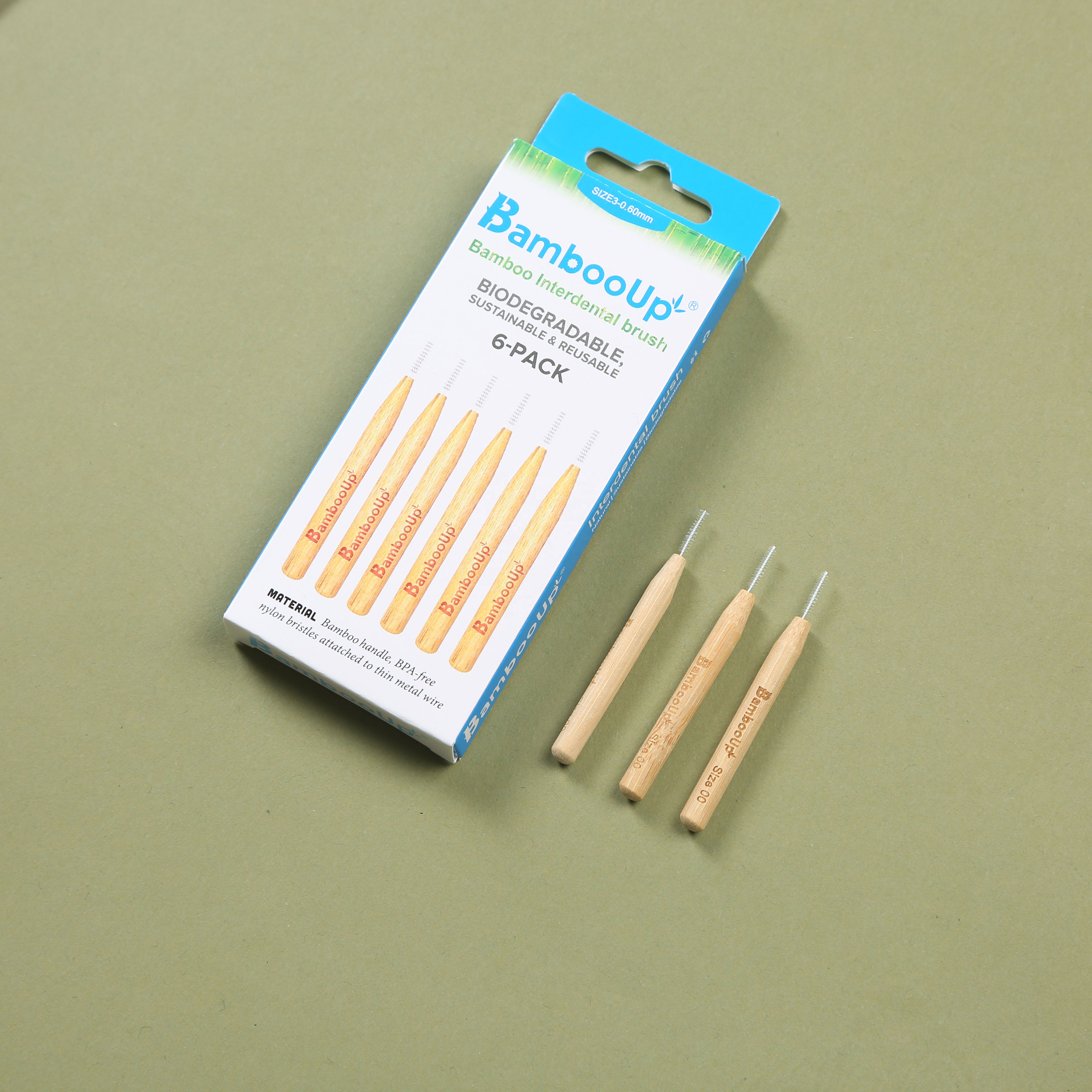 Экологичная Органическая Бамбуковая межзубная щетка между зубами