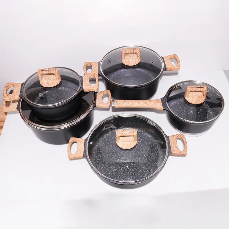 5 Pcs алюминиевая кастрюля для готовки, кастрюля для покрытия с антипригарным покрытием для мрамора, форма для жарки яиц в виде сковородка для жарки