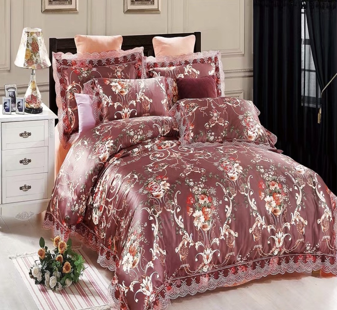 Luxury bedding set 100% Polyester 90gsm Microfiber Comforter set- Duvet Cover  Fashion Bedding Sets-