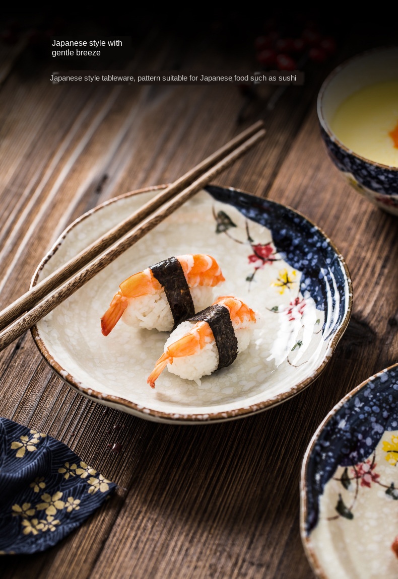 Japanese Ceramic Porcelain Tableware Sets Dinner Service With Flower Pattern Soup Bowl For Home Hotel Restaurant
