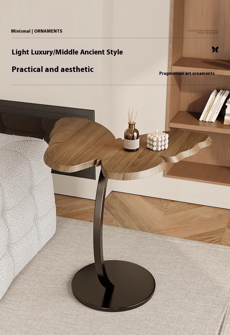 Modern Solid Wood Butterfly Shape Side Table New Small Cloud