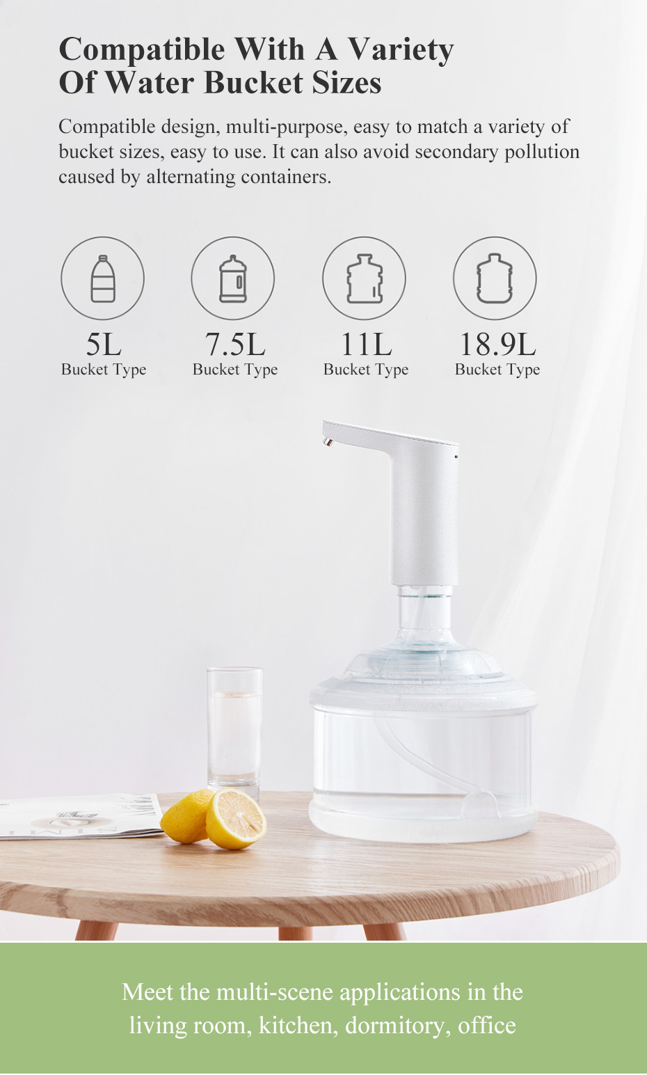 Original Xiaomi Xiaolang Automatic Water Dispenser Wireless Rechargeable Mini Touch Switch Water Pump NON-TDS Version