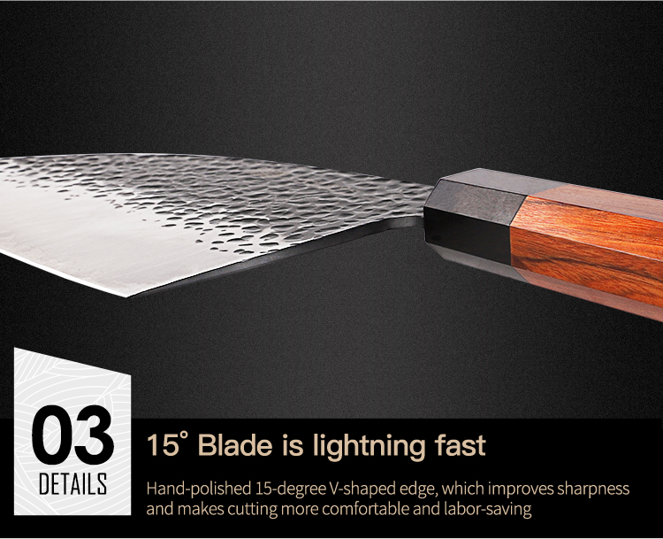 FINDKING 6.5 inch chef chopping knife Kitchen Outdoor Super Sharp Rosewood Handle Cleaver Butcher Knife with Cover