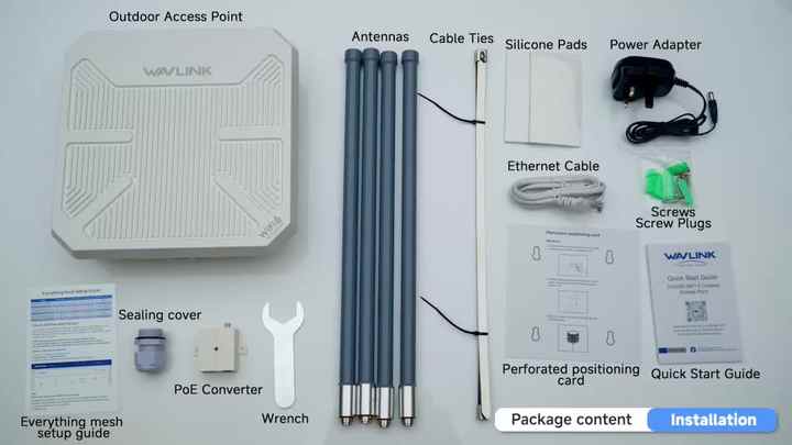 WAVLINK AX3000 WiFi 6屋外ワイヤレスアクセスポイント長距離デュアル