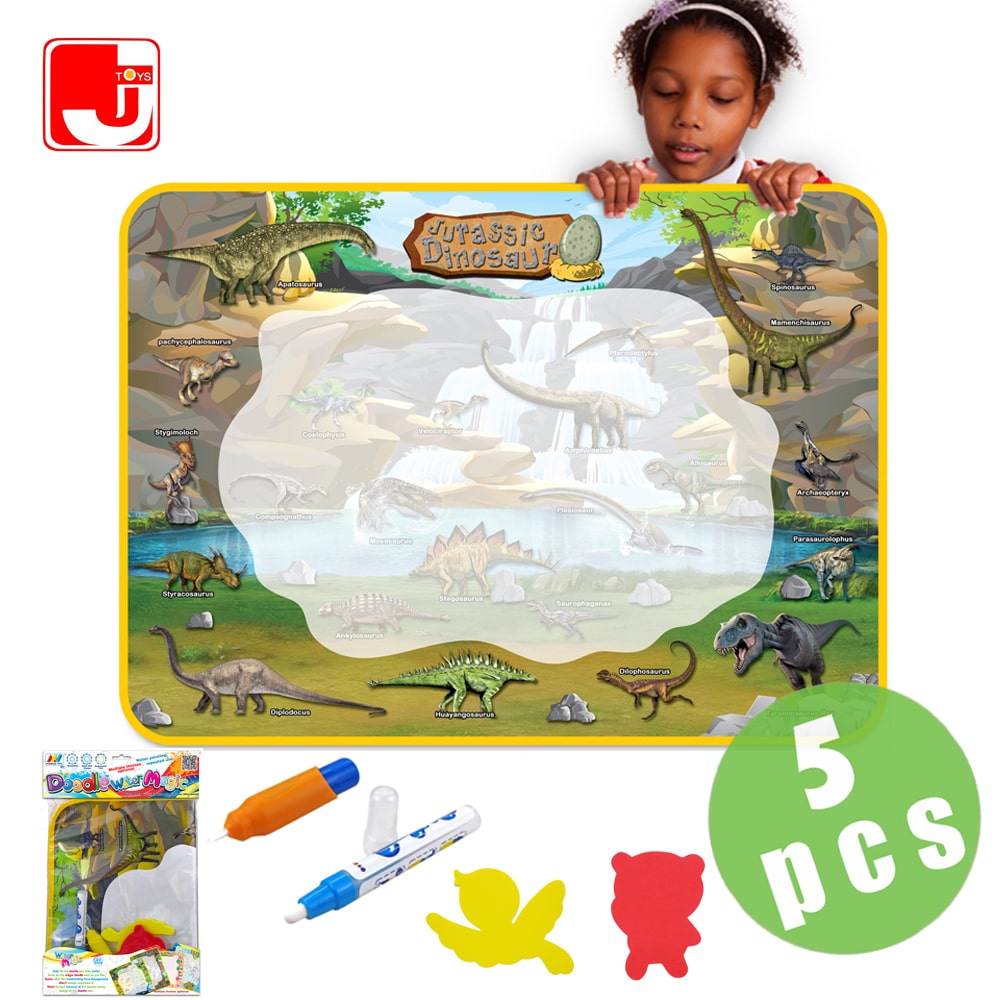 2019 DIY aqua painting dinosaur coloring toy magic water doodle drawing mat board kit for kids