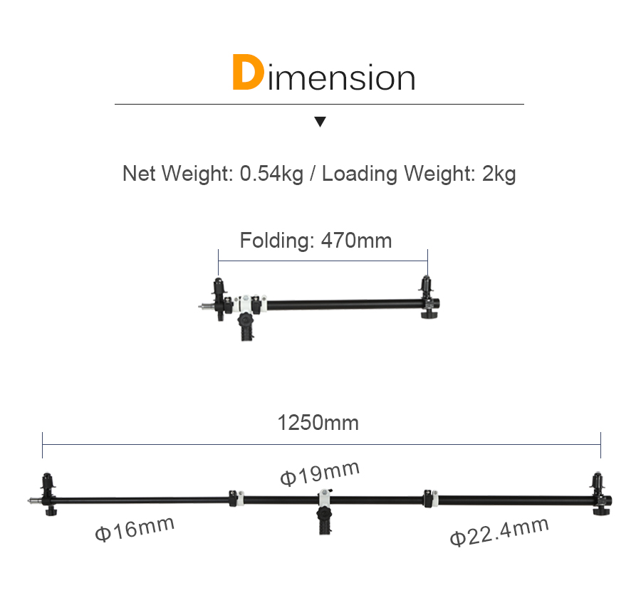 Holder Bracket Swivel Head Reflector Disc Arm Support with Telescopic Boom Arm Top Light Sandbag for Speedlite Mini Flash Strobe