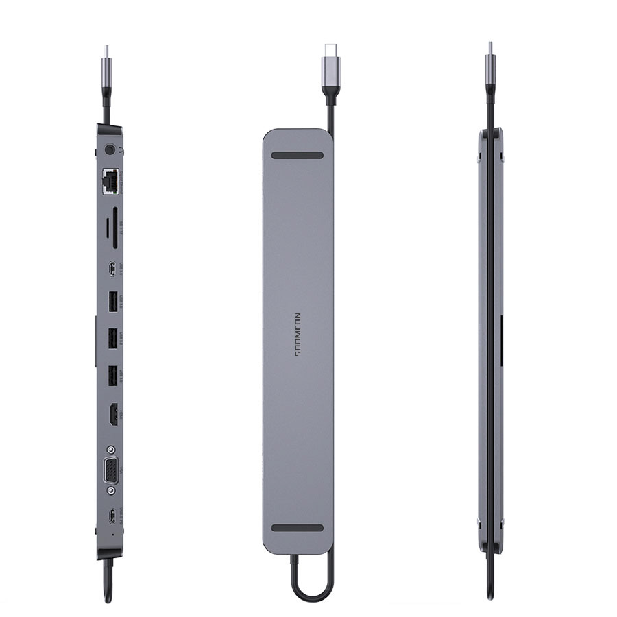 Soomfon, 11 портов, usb c-хаб, универсальное док-станция для ноутбука