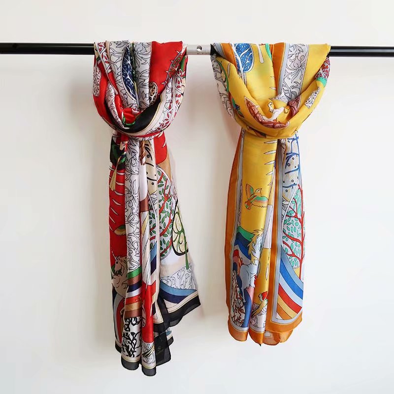 Модный длинный шарф-шаль с принтом лошади