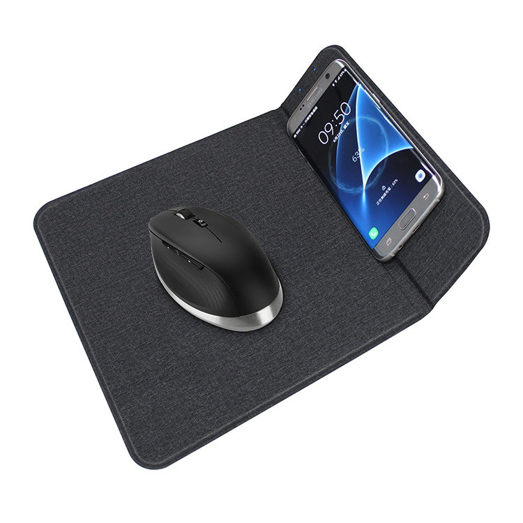 Складная подставка из ПУ ткани 10 Вт Быстрая Зарядка qi Беспроводной коврик для мыши