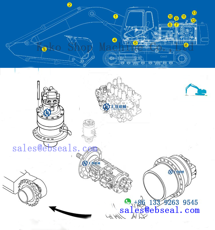 3089266 3100993 3035853 ZX330 ZX350 Excavator Pump Gearbox