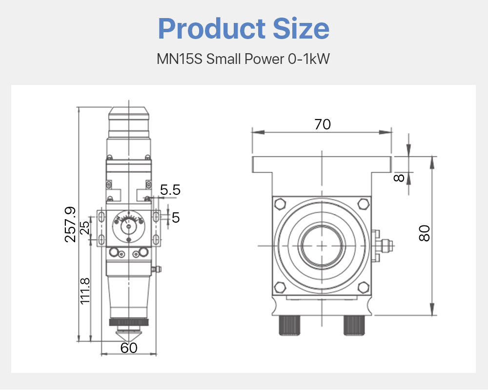 Cloudray BM81 WSX Mental Cutting Head KC13 0-2KW/MN15 0-1KW