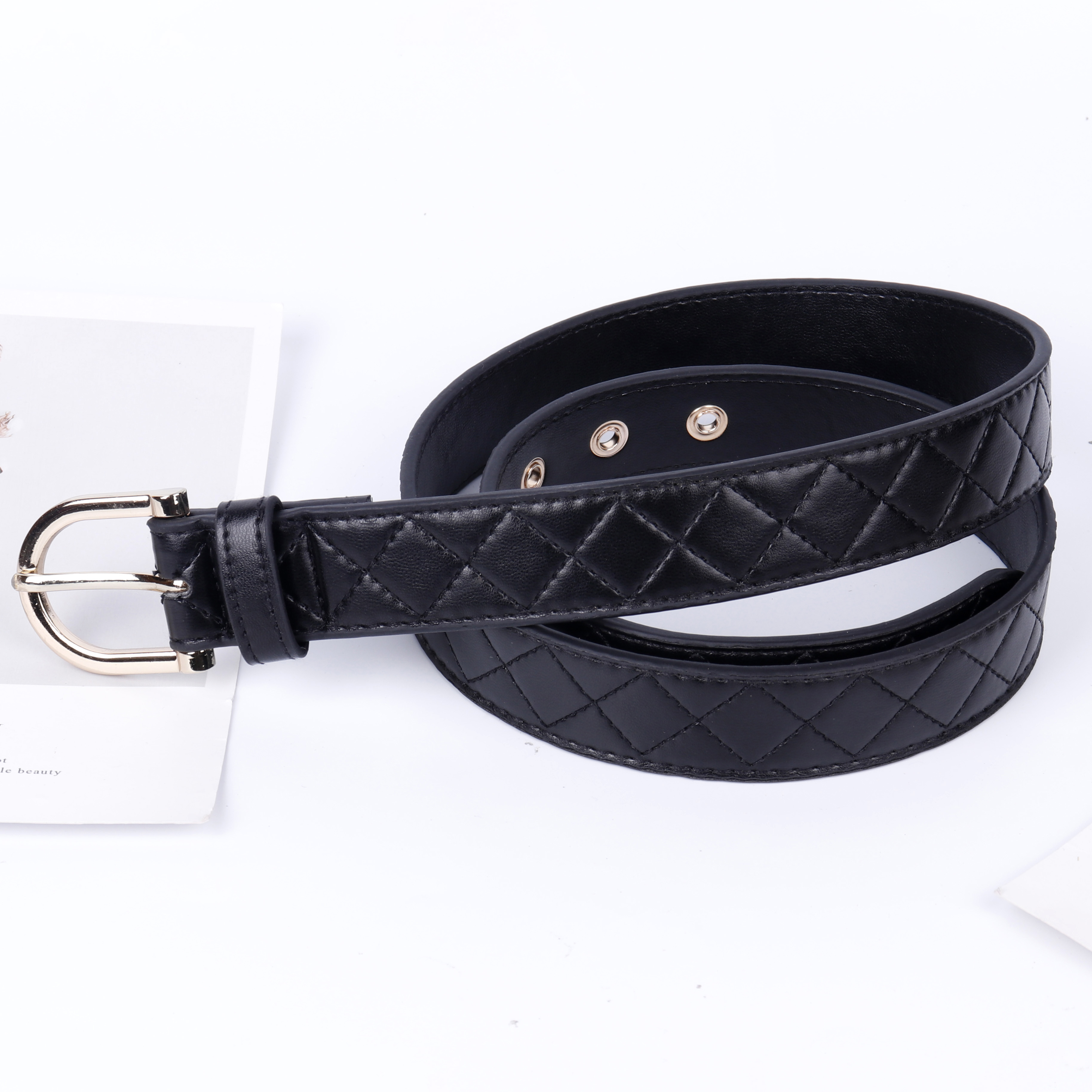 HUIJIE Blue Leather Strap with Double Loops and Double Straps