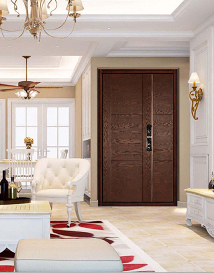 safety italy external security home doors italian brown color smart wooden front door armored