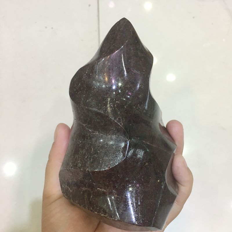热销天然石榴石自由形式水晶火焰闪耀红色火炬风水水晶愈合石装饰