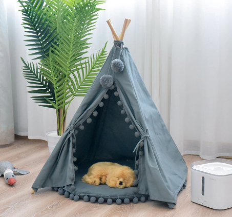 动物家居用品猫屋帐篷形舒适宠物屋小狗猫可折叠床小狗小猫床