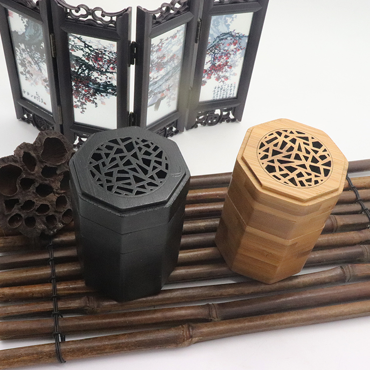 Octagon incense holder black bamboo incense stick with store