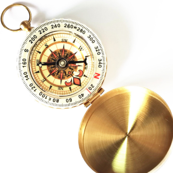 Карманные часы G50 из чистой меди, ретро раскладушка с компасом, уличный скалолазание, многофункциональный светящийся чехол