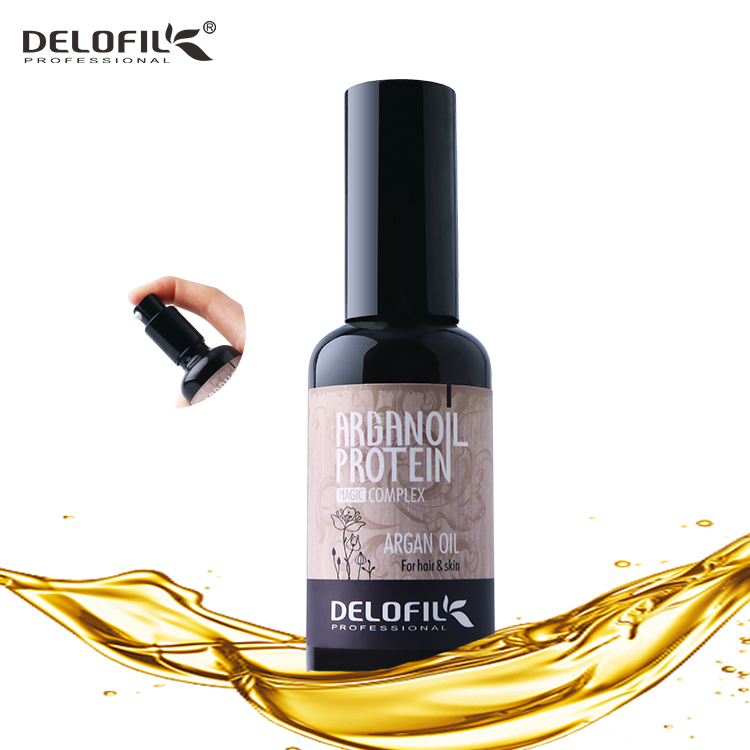 Масло Арганы DELOFIL, оптовая продажа, Марокканское 100% чистое аргановое масло для ухода за волосами, серия продукции, гладкие и блестящие волосы, салон красоты
