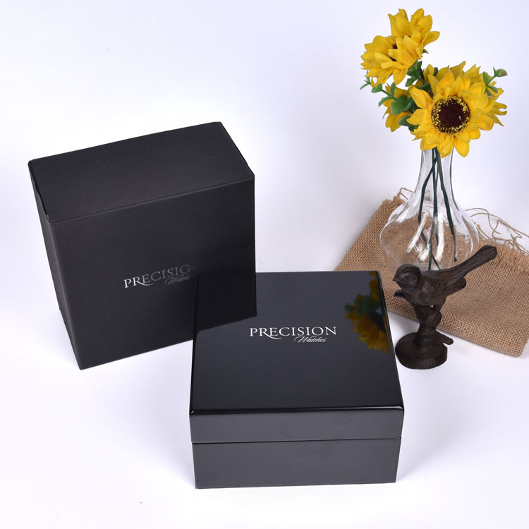 Boîte en bois Packaging Factory Cus Premium Personnalisé Logo Glossy Wood Watch Boîte d'emballage
