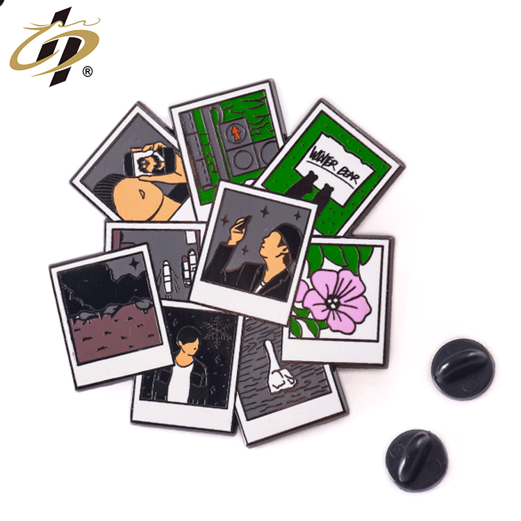 Китайский производитель на заказ черные никелированные металлические жесткие эмалированные булавки