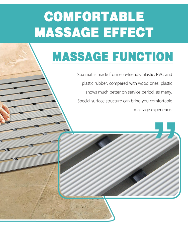China Manufacturer silicone bathroom corner plastic thick shower mat full body spa bath pillow mat(图5)