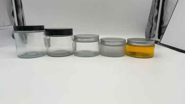 Transparent 200ml Cylindrical Glass Jars Screw Cap Customizable Logo ...