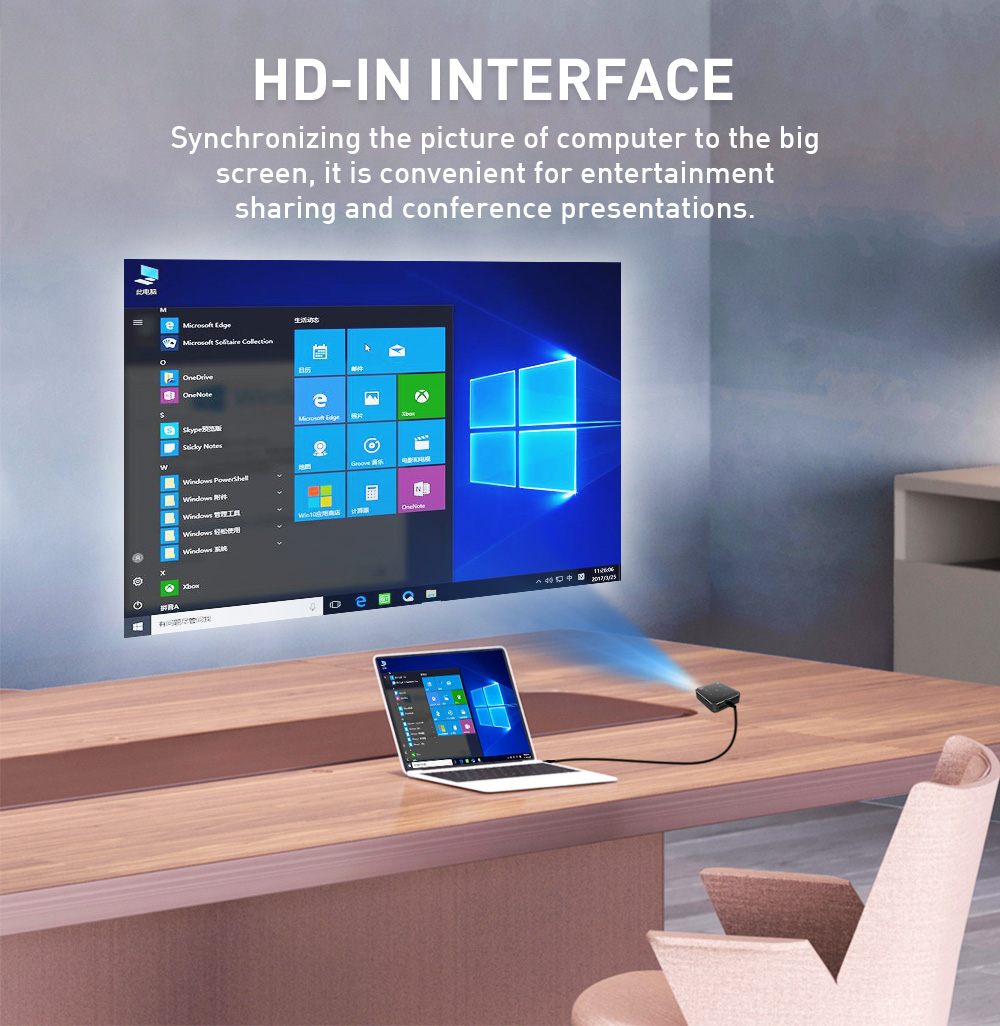 2022 Popular Portable 3D Mobile Phone DLP Projector 3D BT WIFI 4K Mini Projector for Home/Office