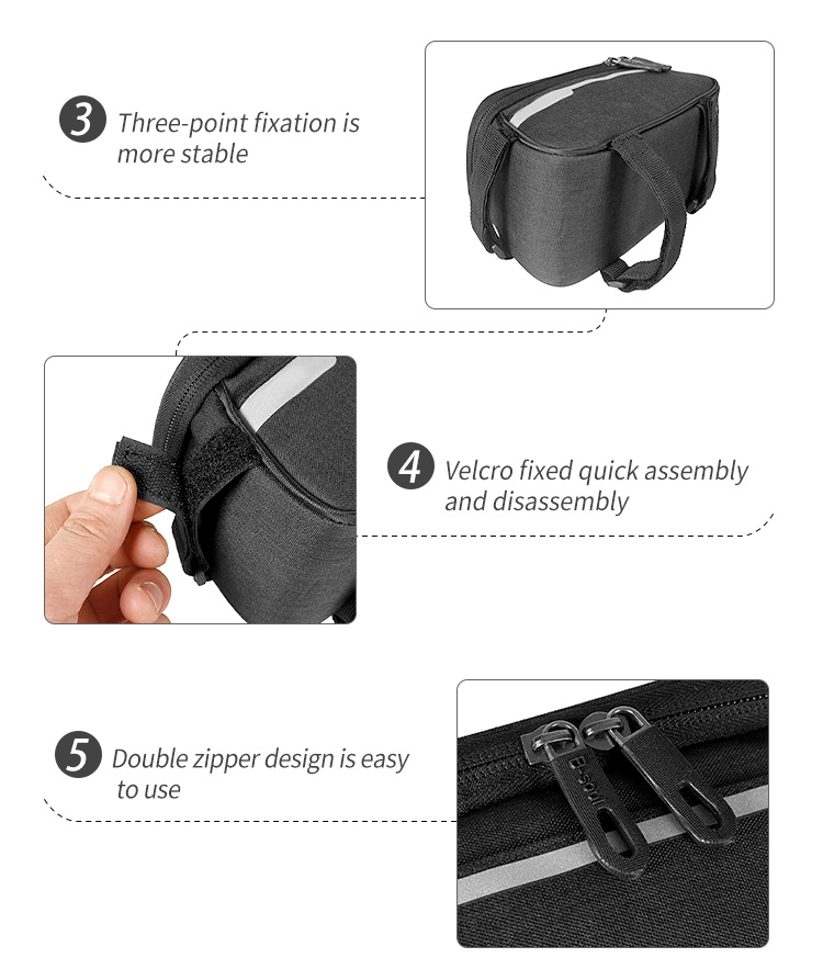 Rain Proof Saddle Bag with Cell Phone Pocket
