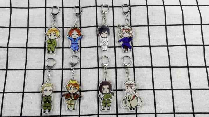 Anime Hetalia Axis Powers Keychain - Acrylic Uniform Figurines