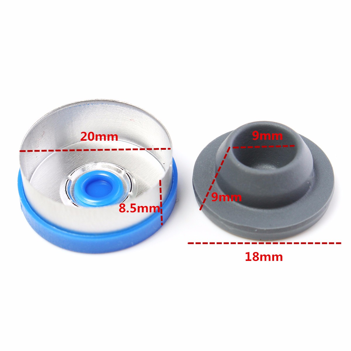 100 шт. 20 мм синяя поверхность лекарственных откидной крышкой крышка с резиновой пробкой для флакона уплотнения производитель