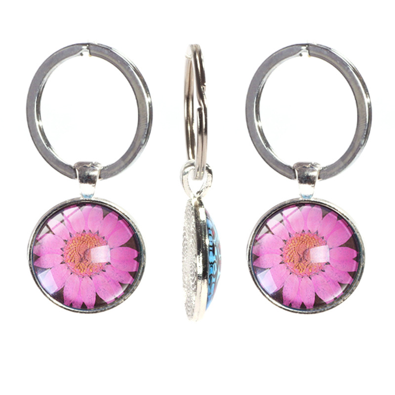 Модный высококачественный Роскошный брелок с цветком маргаритки, стеклянный брелок с цветком