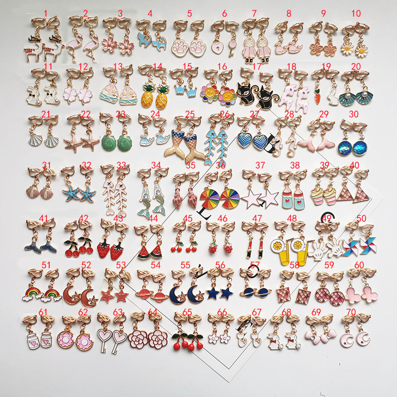 Корейские простые Мультяшные зажимы для ушей без проколов, милые детские серьги