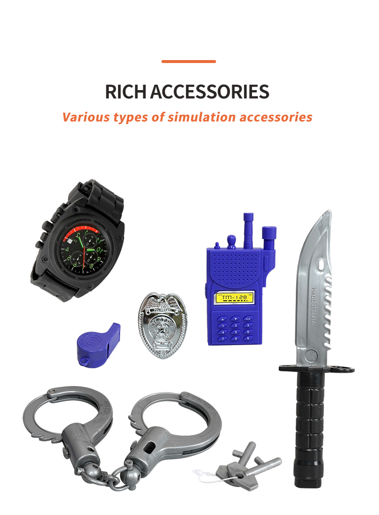 Funny kids school education toys pretend play set  role playing game set police toy set