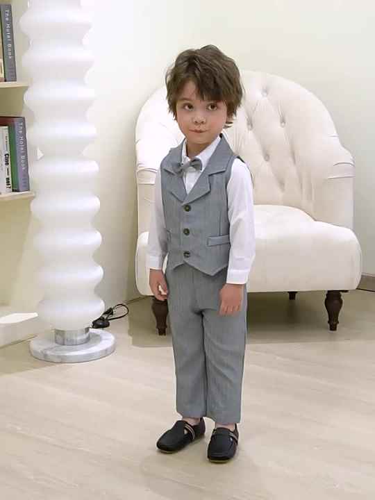 Small Cotton Boys Suit Blazer British Fashion Banquet Dress for